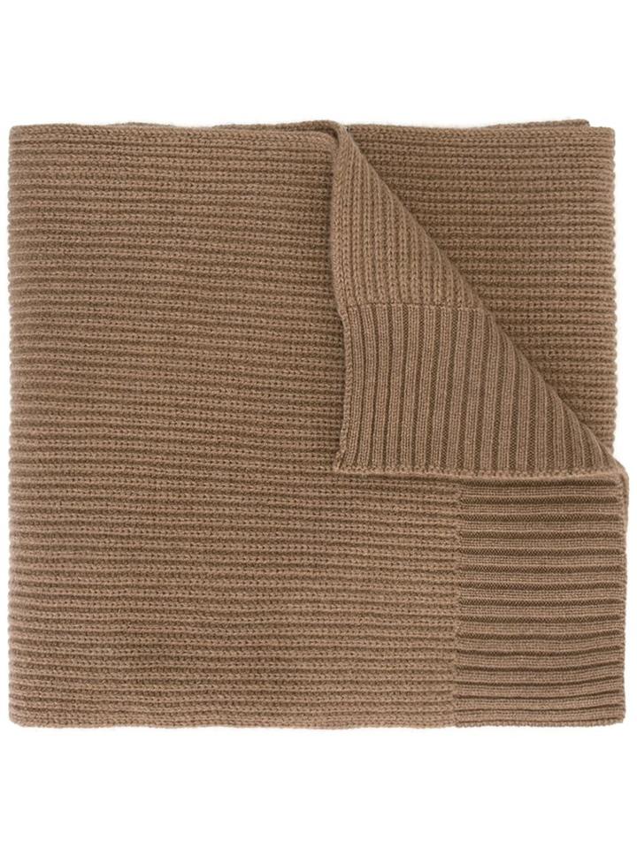 Dolce & Gabbana Ribbed Scarf, Men's, Brown, Cashmere