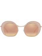 Giorgio Armani Oversized Round Frame Sunglasses - Metallic