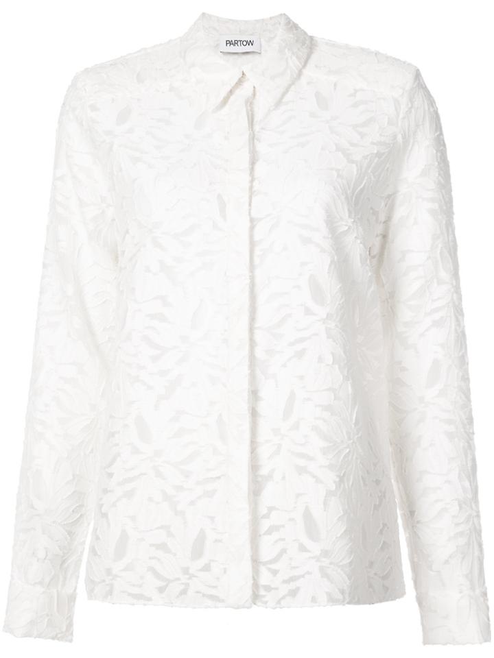 Partow Floral Insert Shirt - White