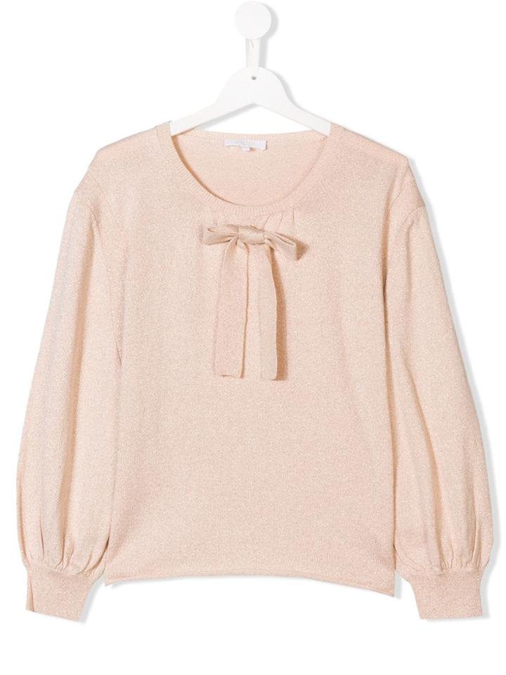 Chloé Kids Teen Metallic Flecked Knitted Sweater - Pink & Purple