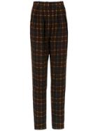 Andrea Marques Checked Tapered Trousers - Multicolour
