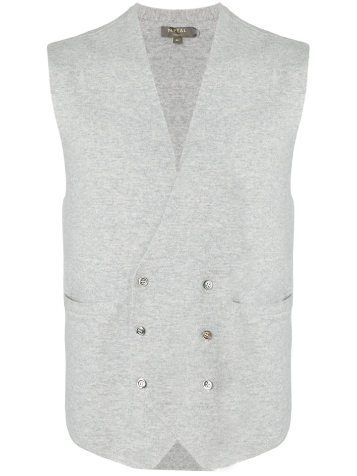 N.peal Double Breasted Waistcoat - Nude & Neutrals