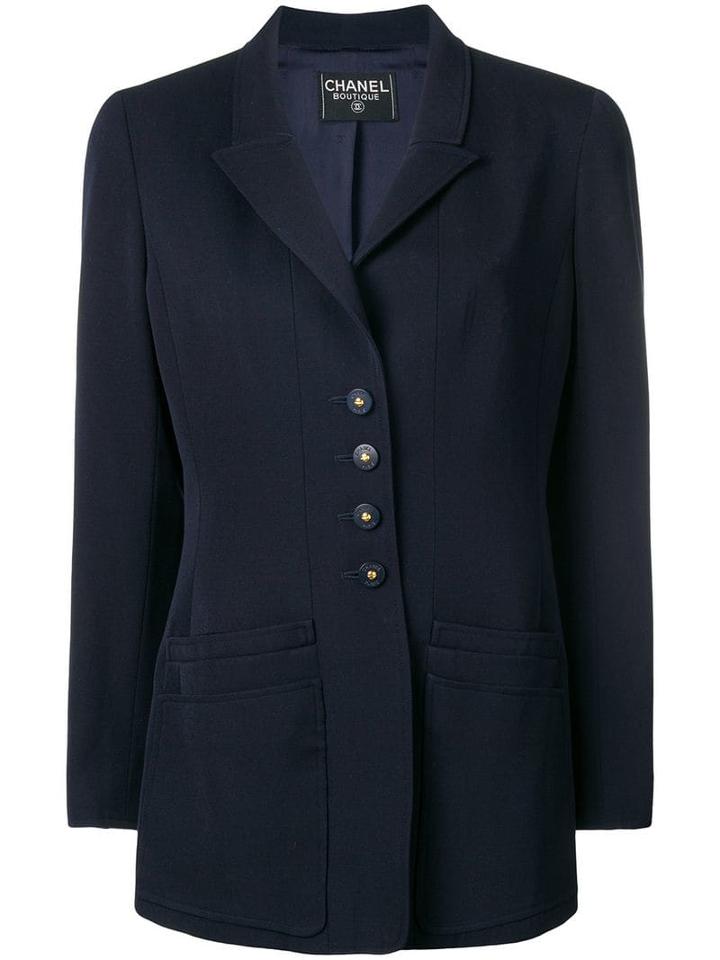 Chanel Pre-owned Layered Pockets Blazer - Blue