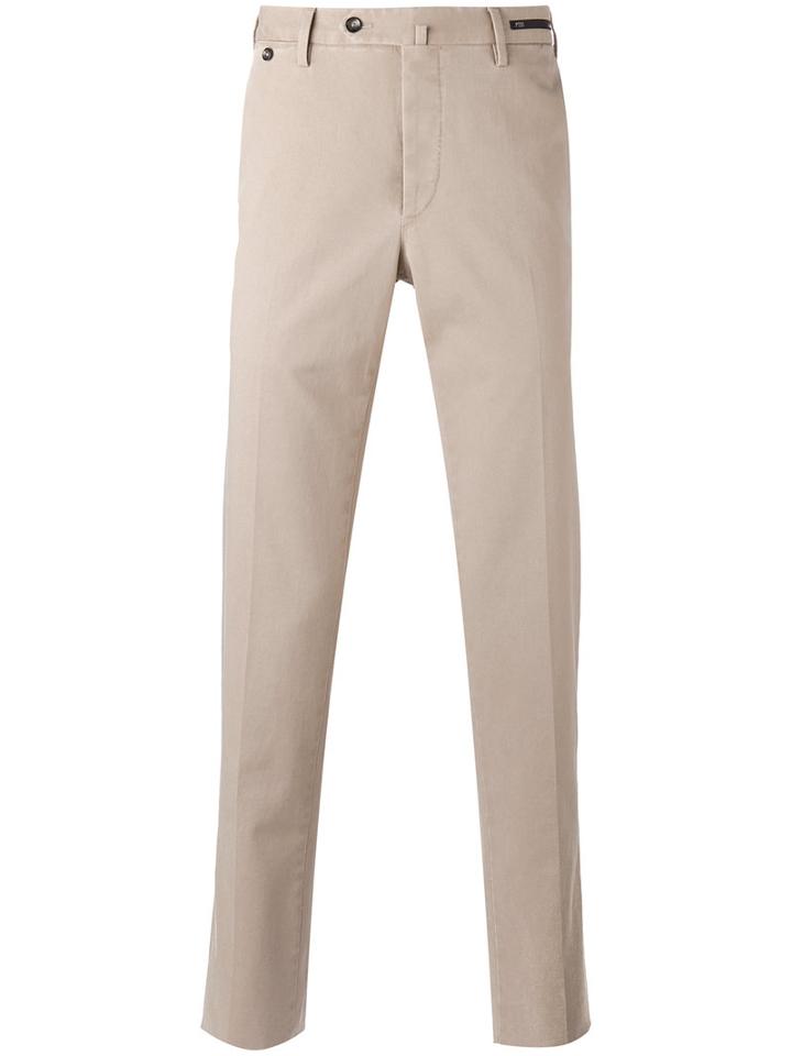 Pt01 Straight-leg Trousers, Men's, Size: 50, Nude/neutrals, Cotton/spandex/elastane