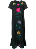 Red Valentino Floral Embroidered Maxi Dress - Black