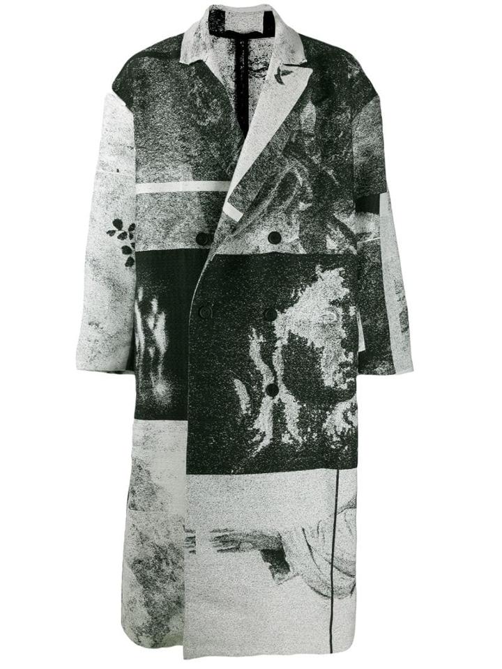 Ann Demeulemeester Faded Print Coat - White