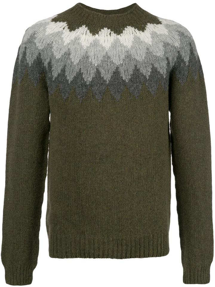 Officine Generale Diamond Intarsia Jumper - Green