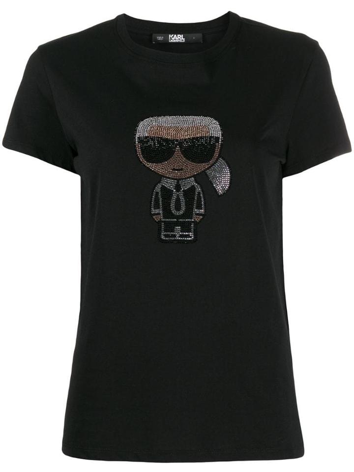 Karl Lagerfeld Iconic Embellished T-shirt - Black