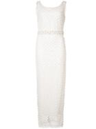 Marchesa Notte Embroidered Dress - White