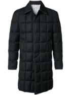 Thom Browne Downfilled Classic Bal Collar Overcoat With Grosgrain
