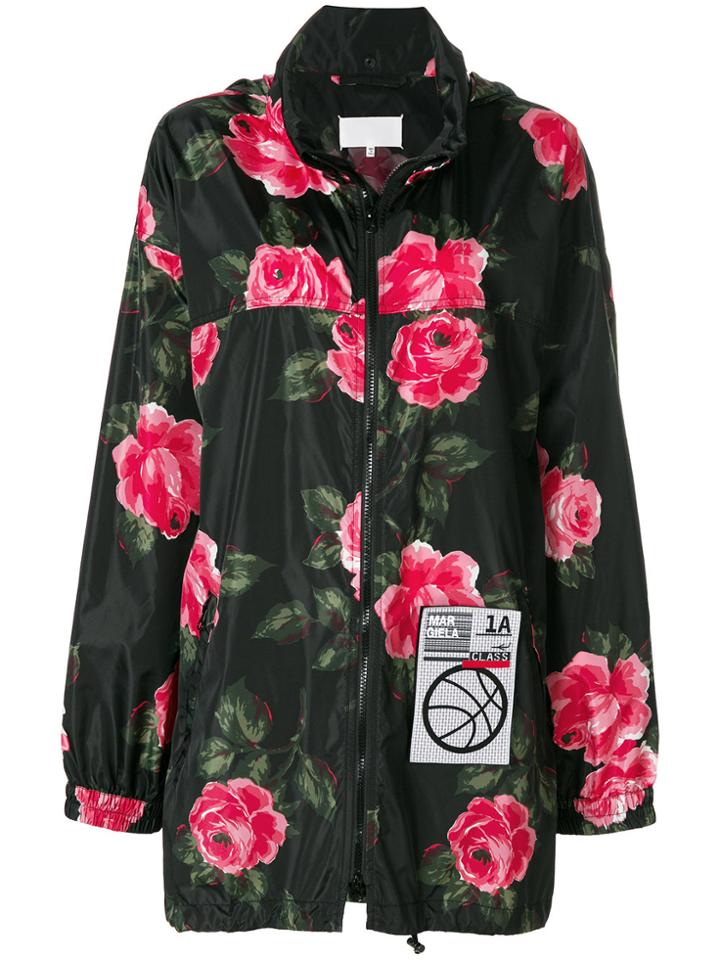 Maison Margiela Floral Print Windbreaker - Black