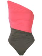 Brigitte One Shoulder Swimsuit - Pink & Purple