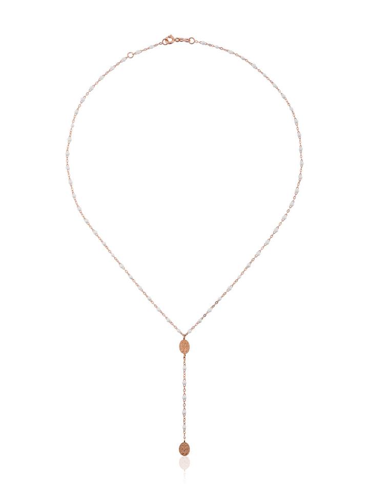 Gigi Clozeau White Madone 18kt Rose Gold Beaded Necklace