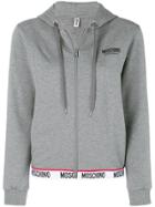 Moschino Zipped Logo-trim Sweatshirt - Grey