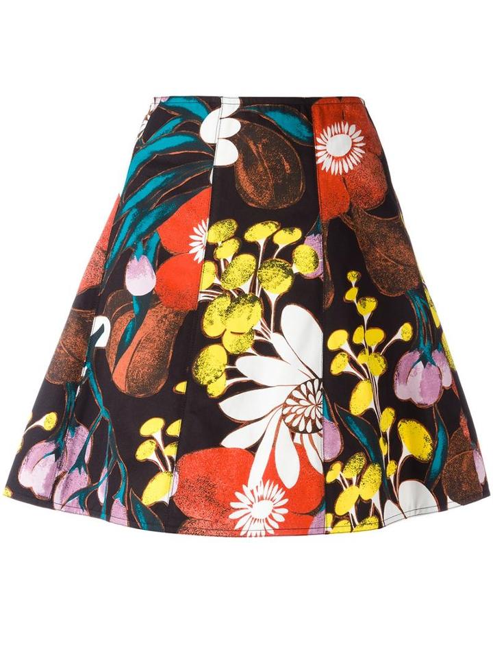 Marni Madder Print Skirt, Women's, Size: 42, Black, Cotton/linen/flax