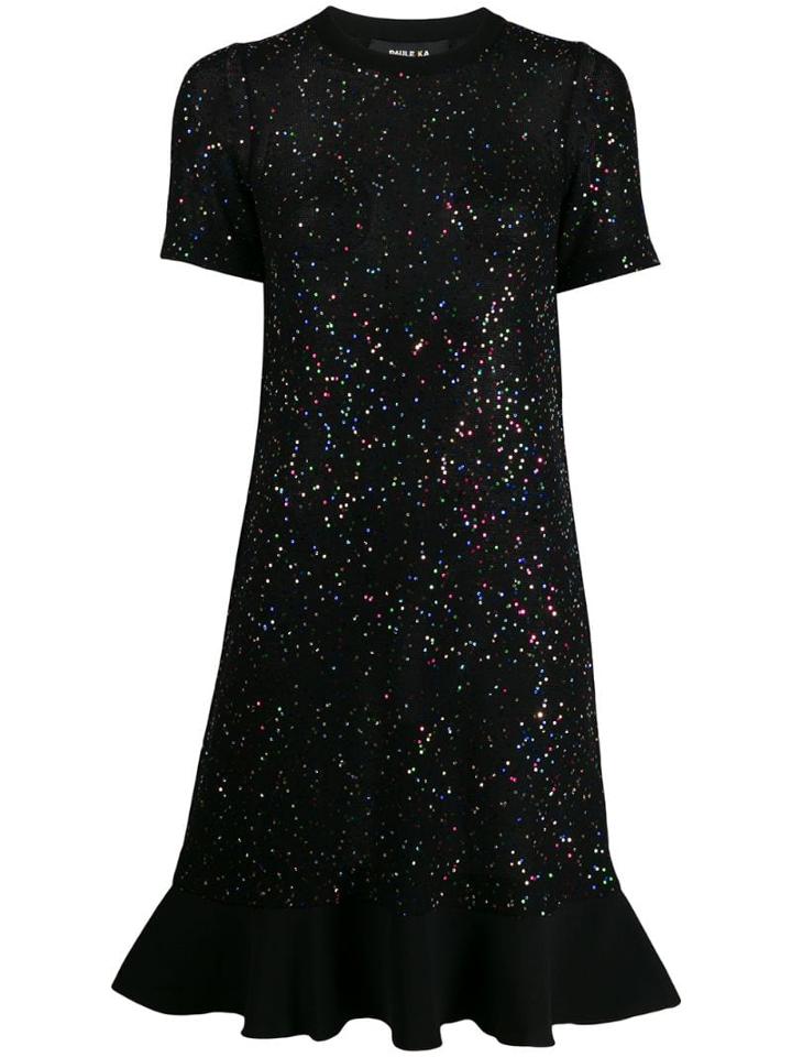 Paule Ka Knitted Sequin-embellished Dress - Black