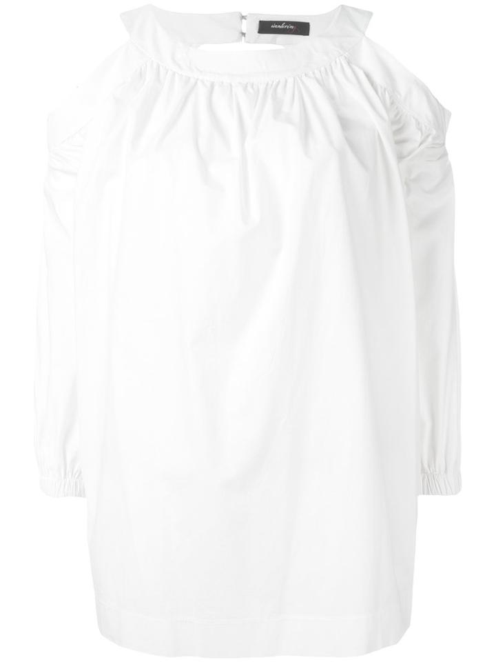 Wandering - Cold Shoulder Blouse - Women - Cotton - 44, White, Cotton