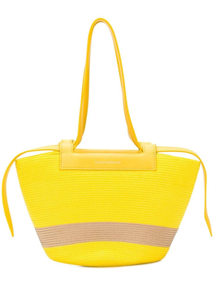 Elena Ghisellini Small Trapeze Tote - Yellow