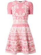 Alexander Mcqueen Flared Dress, Women's, Size: Xxs, Pink/purple, Viscose/polyester/polyamide/spandex/elastane