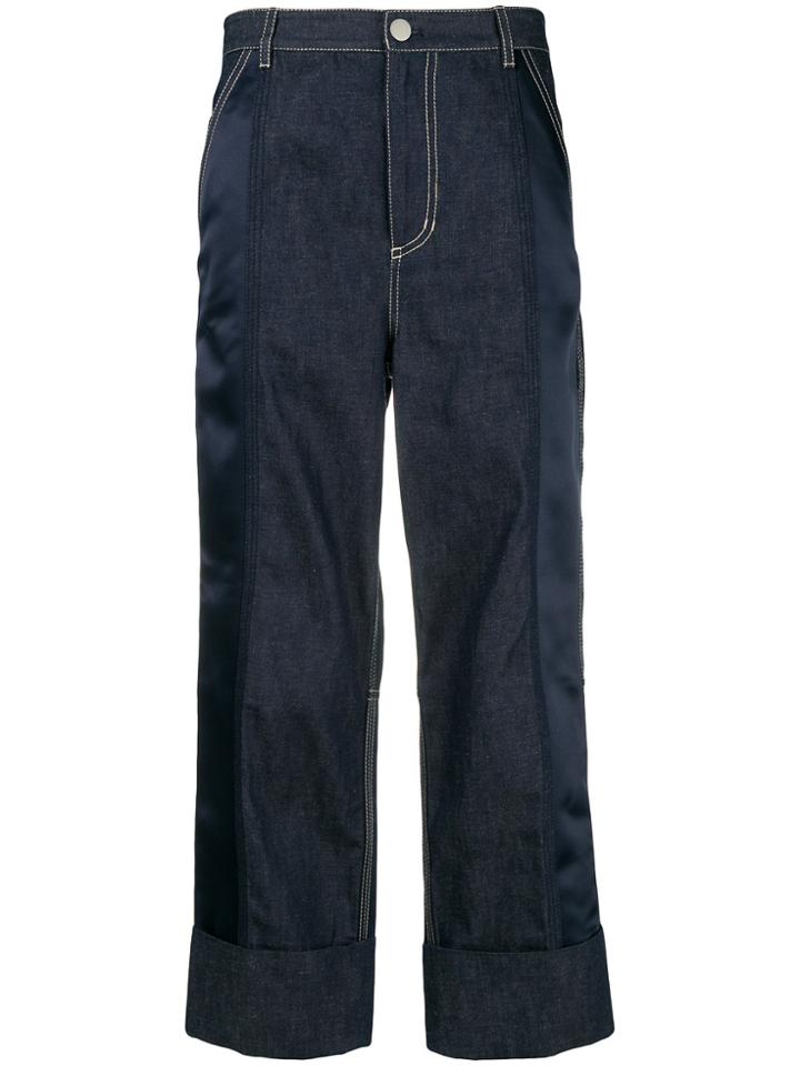 3.1 Phillip Lim Wide Leg Cropped Jeans - Blue