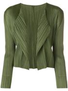 Pleats Please By Issey Miyake Short Pleated Jacket - Green