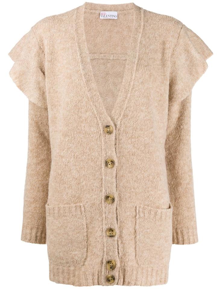 Red Valentino Ruffle Trim Cardigan - Neutrals