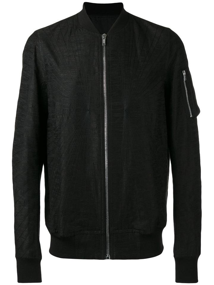 Rick Owens Flight Bomber Jacket, Men's, Size: 50, Black, Cotton/linen/flax/viscose/cupro