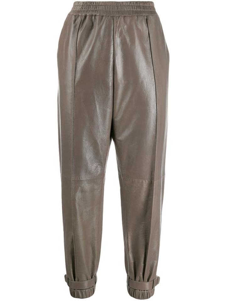 Givenchy Leather Jogging Trousers - Brown