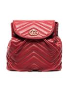 Gucci Red Marmont Quilted Leather Backpack