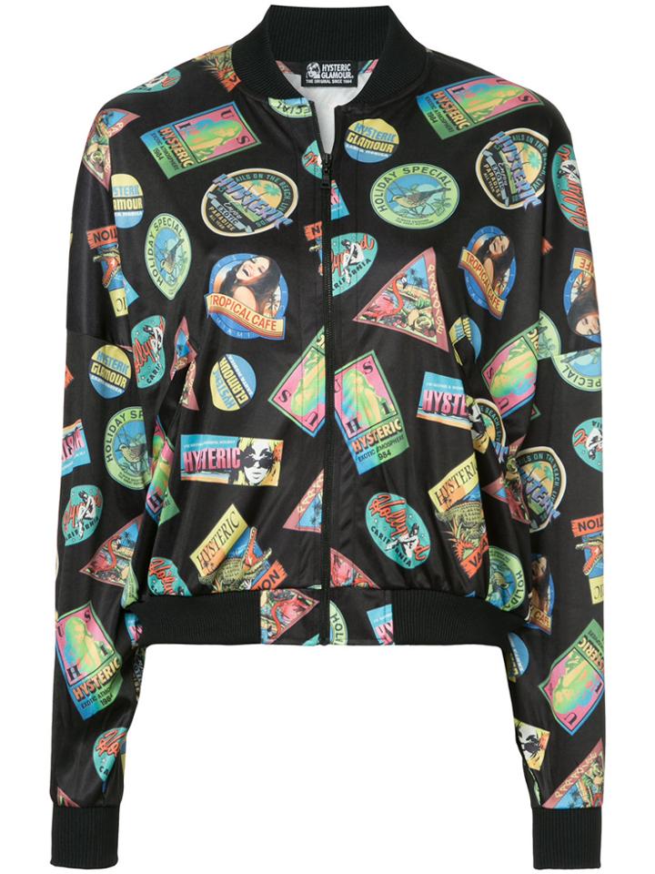 Hysteric Glamour Multi Print Bomber Jacket - Black
