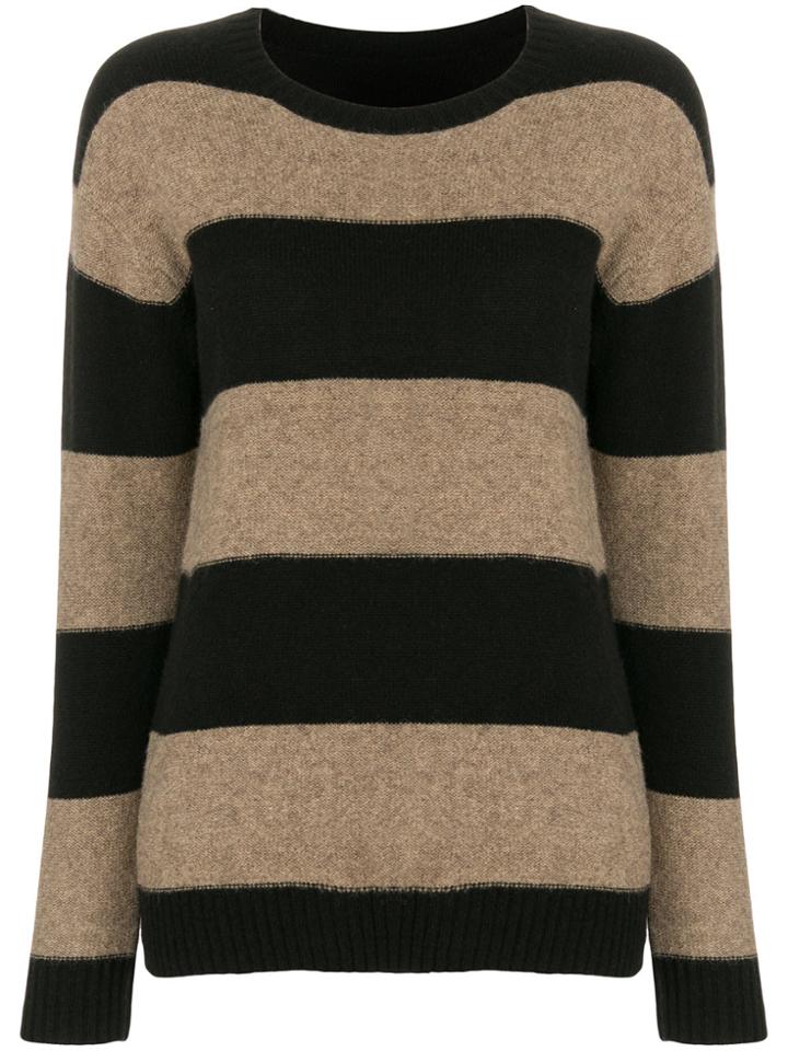 Sottomettimi Striped Round-neck Sweater - Black