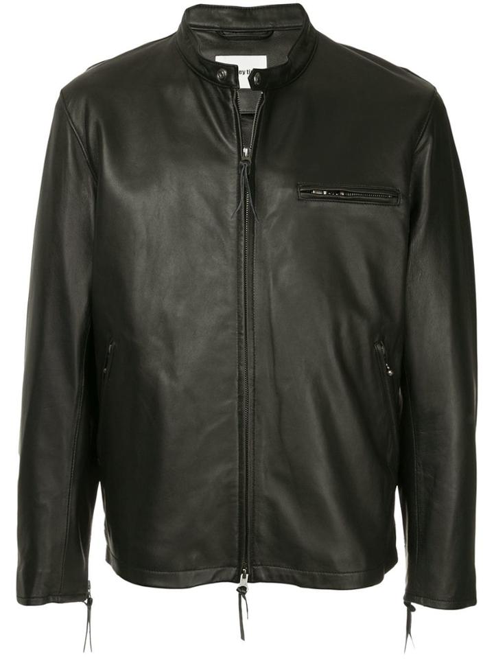 Monkey Time Flight Leather Jacket - Black