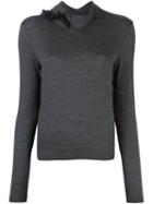 Kolor High Neck Detailing Pullover, Women's, Size: 3, Grey, Cupro/wool