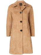 Theory Single-breasted Coat - Brown