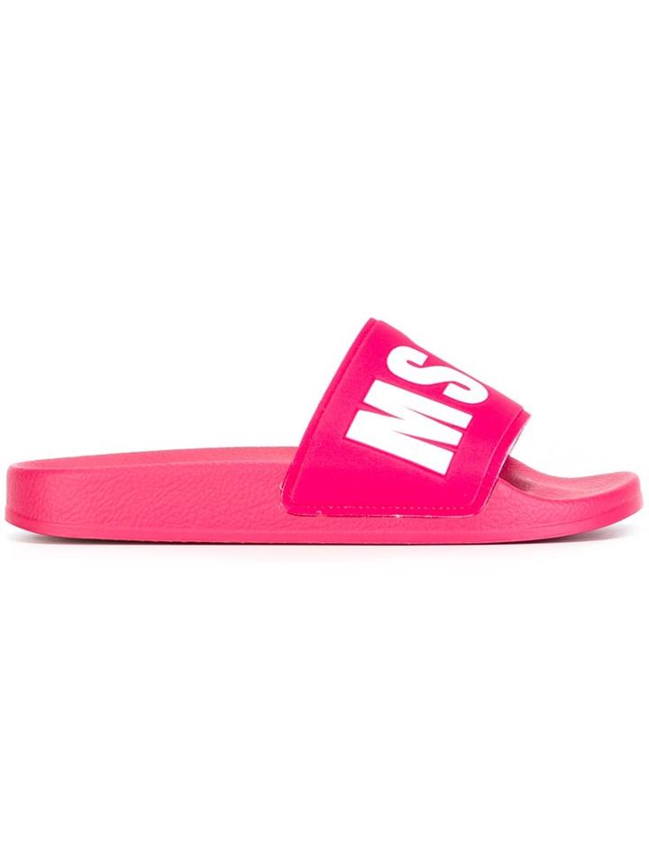 Msgm Logo Print Flip Flops