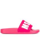 Msgm Logo Print Flip Flops