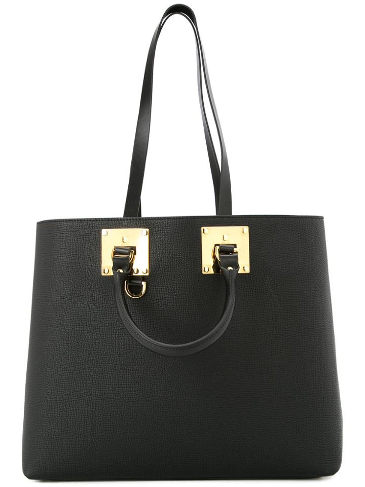 Sophie Hulme Top Handle Tote Bag - Black