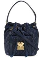Love Moschino Quilted Bucket Tote, Women's, Blue