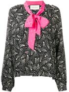 Gucci Pussy Bow Patterned Shirt - Black