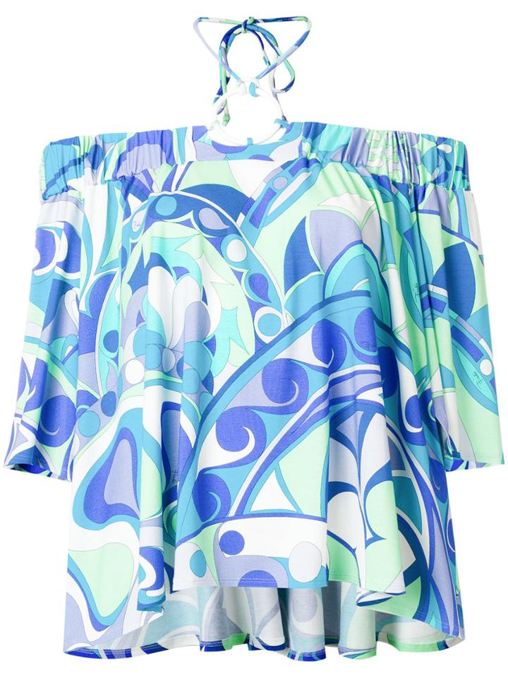 Emilio Pucci Off-the-shoulder Printed Blouse - Multicolour