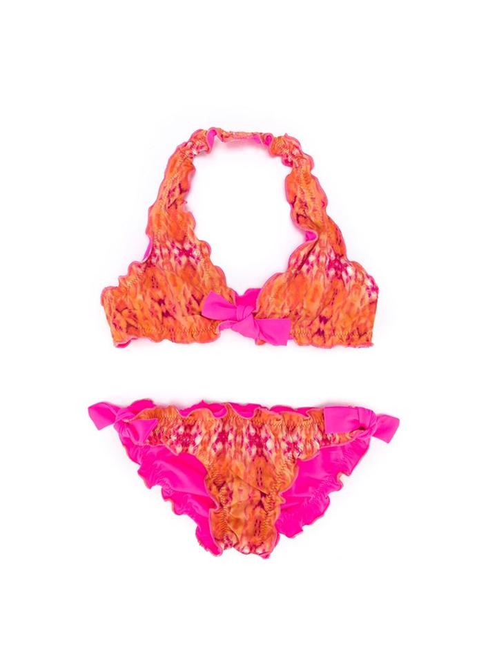 Heidi Klein Kids Clara Ruffled Bikini, Girl's, Size: 10 Yrs, Pink/purple