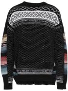 Y / Project Norwegian Panelled Knit Wool Jumper - Black