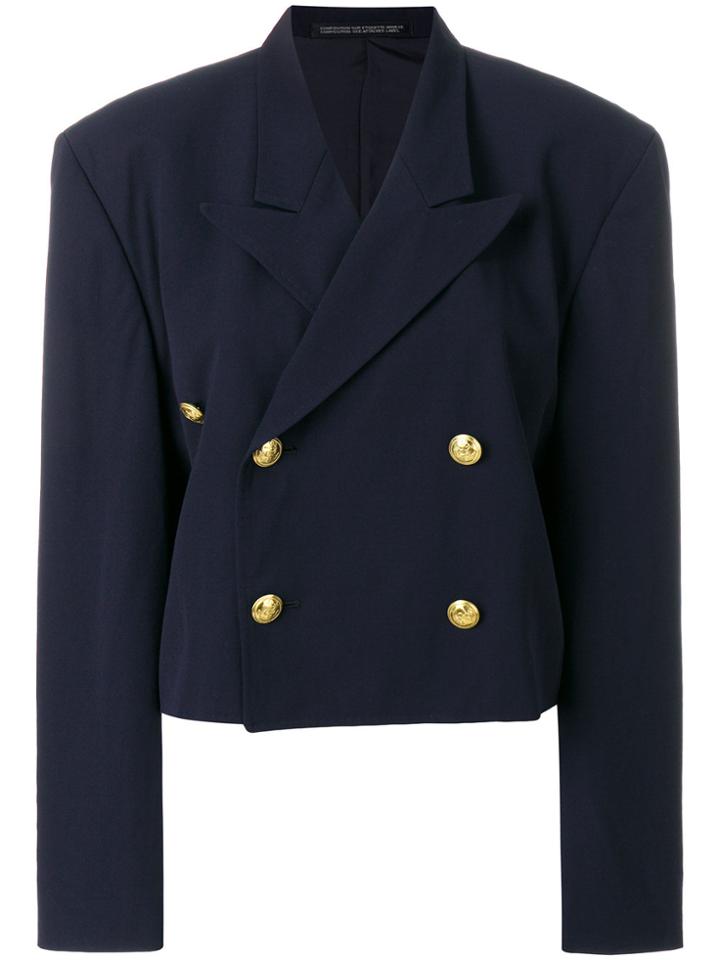 Yohji Yamamoto Vintage Double Breasted Cropped Jacket - Blue