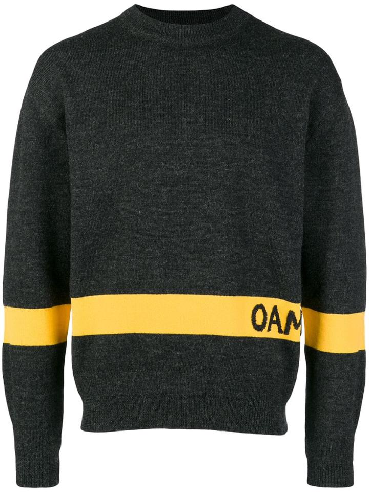 Oamc Intarsia Stripe Jumper - Grey