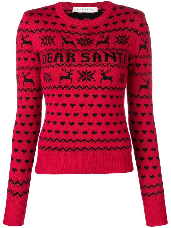 Philosophy Di Lorenzo Serafini Dear Santa Jumper - Red