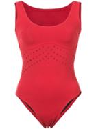 Cynthia Rowley Racy Perforated One Piece - Red