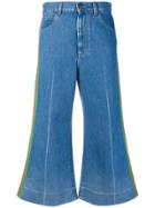 Gucci Web Trim Cropped Jeans - Blue