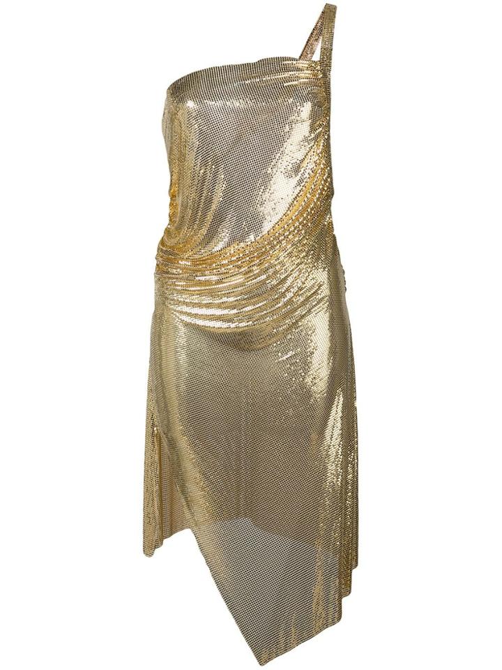 Fannie Schiavoni Sequin Embroidered Dress - Gold