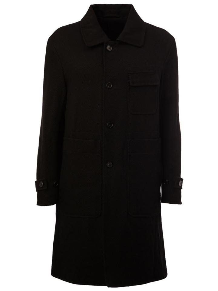 Ann Demeulemeester Reversible Coat, Men's, Size: Small, Black, Cotton/virgin Wool