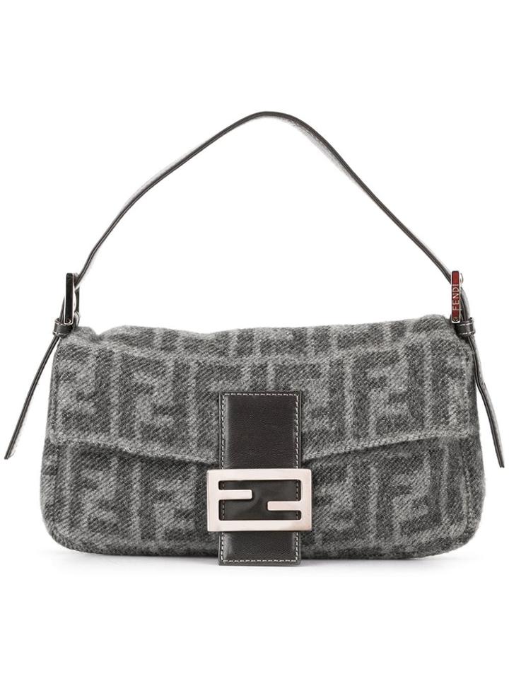 Fendi Vintage Baguette Shoulder Bag - Grey